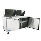 Frigos FGA-SPT-24P-60-MT 60" Two Door Mega Top Refrigerator Sandwich Prep Table (24) 1/6 size pans - FGA-SPT-24P-60-MT
