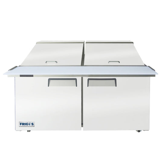 Frigos FGA-SPT-24P-60-MT 60" Two Door Mega Top Refrigerator Sandwich Prep Table (24) 1/6 size pans - FGA-SPT-24P-60-MT