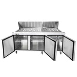 Frigos FGA-SPT-30P-73-MT 73" Three Door Mega Top Refrigerator Sandwich Prep Table (30) 1/6 size pans - FGA-SPT-30P-73-MT