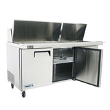 Frigos FGA-SPT-30P-73-MT 73" Three Door Mega Top Refrigerator Sandwich Prep Table (30) 1/6 size pans - FGA-SPT-30P-73-MT