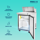 Frigos FG-SWPT-29 Prep Table, 29" 1-Door, SS Floor