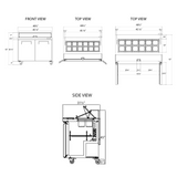 Frigos 48" Sandwich Prep Table Refrigerator, 2 Doors, Stainless Steel Floor - FG-SWPT-48