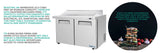 Frigos 60" Sandwich Prep Table Refrigerator, 2 Doors, Stainless Steel Floor