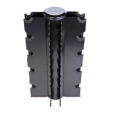 iDeal Troy 3 lb to 50 lb 13 Pair 12 Sided Premium Rubber Dumbbell Set With Vertical Rack - VERTPAC-TSDR50G