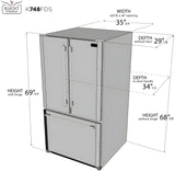 Kucht Professional 36 in. 26.1 cu. ft. French Door Refrigerator in Stainless Steel - K748FDS