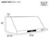 Kucht Professional 36" Under Cabinet Range Hood 900 CFM in Stainless Steel - KRH3620A