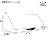 Kucht Professional 48" Under Cabinet Range Hood 1,200 CFM in Stainless Steel - KRH4820A