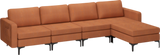 Costway Sofa Modular L-Shaped Sectional with Removable Ottoman Built-In Outlet and USB Ports New - HV10299HS-A+B+E+D