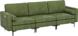 Costway Sofa 3-Seat Sectional with Side Storage Pockets Metal Legs and Ergonomic Backrest New - HV10310GN-A+HV10310GN-B+HV10310GN-E