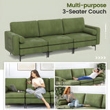 Costway Sofa 3-Seat Sectional with Side Storage Pockets Metal Legs and Ergonomic Backrest New - HV10310GN-A+HV10310GN-B+HV10310GN-E