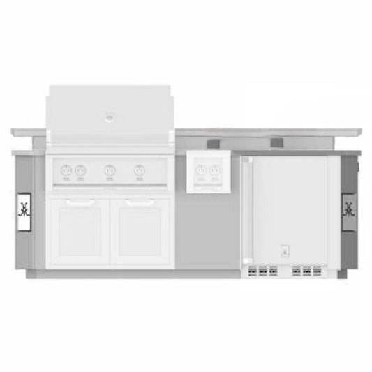 Hestan 8-Foot Outdoor Living Suite with Stainless Steel Countertop and Raised Bellybar with Foot Rail - GESSB08-1