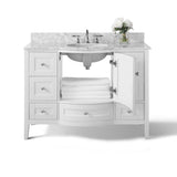 Ancerre Lauren Bathroom Vanity with Sink and Carrara White Marble Top Cabinet Set - VTS-LAUREN-48-W-CW - Backyard Provider