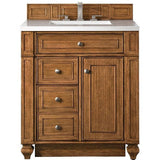 James Martin Vanities Bristol Collection 30 in. Single Vanity in Saddle Brown with Countertop Options - 157-V30-SBR-3AF