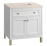James Martin Vanities Chicago Collection 30 in. Single Vanity in Glossy White with Countertop Options - 305-V30-GW-3AF