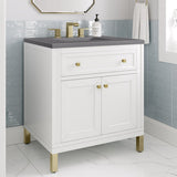 James Martin Vanities Chicago Collection 30 in. Single Vanity in Glossy White with Countertop Options - 305-V30-GW-3AF