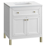 James Martin Vanities Chicago Collection 30 in. Single Vanity in Glossy White with Countertop Options - 305-V30-GW-3AF