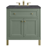 James Martin Vanities Chicago Collection 30 in. Single Vanity in Smokey Celadon with Countertop Options - 305-V30-SC-3AF