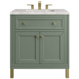 James Martin Vanities Chicago Collection 30 in. Single Vanity in Smokey Celadon with Countertop Options - 305-V30-SC-3AF