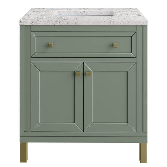 James Martin Vanities Chicago Collection 30 in. Single Vanity in Smokey Celadon with Countertop Options - 305-V30-SC-3AF