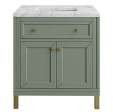 James Martin Vanities Chicago Collection 30 in. Single Vanity in Smokey Celadon with Countertop Options - 305-V30-SC-3AF