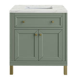 James Martin Vanities Chicago Collection 30 in. Single Vanity in Smokey Celadon with Countertop Options - 305-V30-SC-3AF
