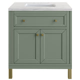 James Martin Vanities Chicago Collection 30 in. Single Vanity in Smokey Celadon with Countertop Options - 305-V30-SC-3AF