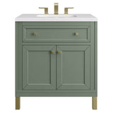 James Martin Vanities Chicago Collection 30 in. Single Vanity in Smokey Celadon with Countertop Options - 305-V30-SC-3AF