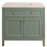 James Martin Vanities Chicago Collection 36 in. Single Vanity in Smokey Celadon with Countertop Options - 305-V36-SC-3AF