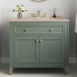James Martin Vanities Chicago Collection 36 in. Single Vanity in Smokey Celadon with Countertop Options - 305-V36-SC-3AF