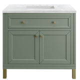 James Martin Vanities Chicago Collection 36 in. Single Vanity in Smokey Celadon with Countertop Options - 305-V36-SC-3AF