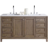 James Martin Vanities Chicago Collection 60 in. Double Vanity in Whitewashed Walnut with Countertop Options - 305-V60D-WWW-3AF