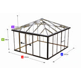 Janssens | Pyramid Glass Greenhouse Kit With 4mm Tempered Glass Glazing - EX-PYRAMID-10
