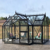 Janssens | 10x13x8 ft Junior Orangerie Glass Greenhouse Kit With 4mm Tempered Glass Glazing - J-ORA
