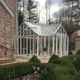 Janssens | 13x13x10 Ft Royal EOS T Glass Greenhouse Kit With 4mm Tempered Glass Glazing - ROYAL-EOS-T-GRND-WHITE