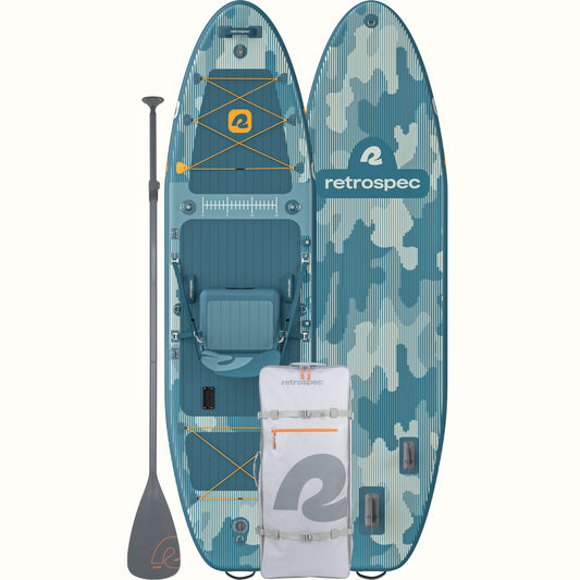 Retrospec June Nano Kids’ Inflatable Fishing Paddle Board Kayak Hybrid 9'6" - 6311