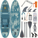 Retrospec June Inflatable Fishing Paddle Board Kayak Hybrid 11’6” - 6310