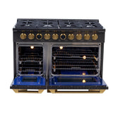 Kucht 48" 8 Burner Double Oven Propane Gas Dual Fuel Range in Titanium Stainless Steel with Digital Thermostat - KXD48/LP