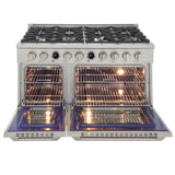 Kucht 48" 6.7 cu. ft. 8 Burner Propane Gas Dual Fuel Range in Stainless Steel with Digital Thermostat - KXP48-SS/LP