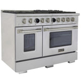 Kucht 48" 6.7 cu. ft. 8 Burner Propane Gas Dual Fuel Range in Stainless Steel with Digital Thermostat - KXP48-SS/LP
