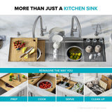 KRAUS Kore Dual Tier 57" Undermount Workstation 16 Gauge Single Bowl Kitchen Sink