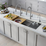 KRAUS Kore Dual Tier 57" Undermount Workstation 16 Gauge Single Bowl Kitchen Sink