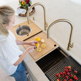 KRAUS Kore Dual Tier 57" Undermount Workstation 16 Gauge Single Bowl Kitchen Sink