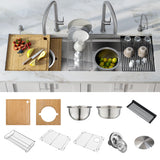 KRAUS Kore Dual Tier 57" Undermount Workstation 16 Gauge Single Bowl Kitchen Sink