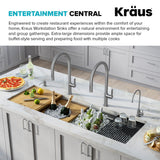 KRAUS Kore Dual Tier 57" Undermount Workstation 16 Gauge Single Bowl Kitchen Sink
