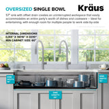 KRAUS Kore Dual Tier 57" Undermount Workstation 16 Gauge Single Bowl Kitchen Sink