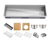 KRAUS Kore Dual Tier 57" Undermount Workstation 16 Gauge Single Bowl Kitchen Sink