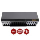 Kucht Professional 48" Under Cabinet Range Hood 1,200 CFM in Titanium Stainless Steel - KRH483A