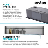 KRAUS Kore Dual Tier 57" Undermount Workstation 16 Gauge Single Bowl Kitchen Sink