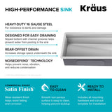 KRAUS Kore Dual Tier 57" Undermount Workstation 16 Gauge Single Bowl Kitchen Sink