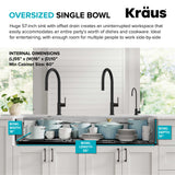 KRAUS Kore Dual Tier 57" Undermount Workstation 16 Gauge Single Bowl Kitchen Sink